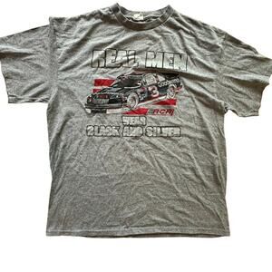 Vintage Inspired Gray Racing Graphic T-Shirt Size XL Mens Womens Casual 90s y2k